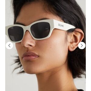 Celine square white acetate sunglasses